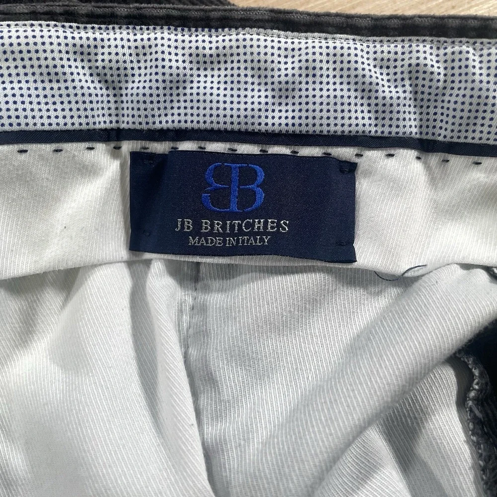 JB Britches Torino Corduroy Pants‎ Men 34R Charcoal Made In Italy Old Money